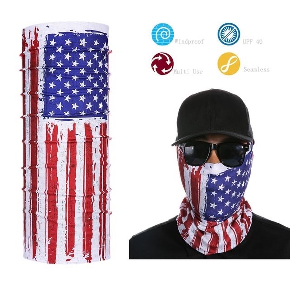 American flag face shield/ tube bandana - Picture 5 of 9